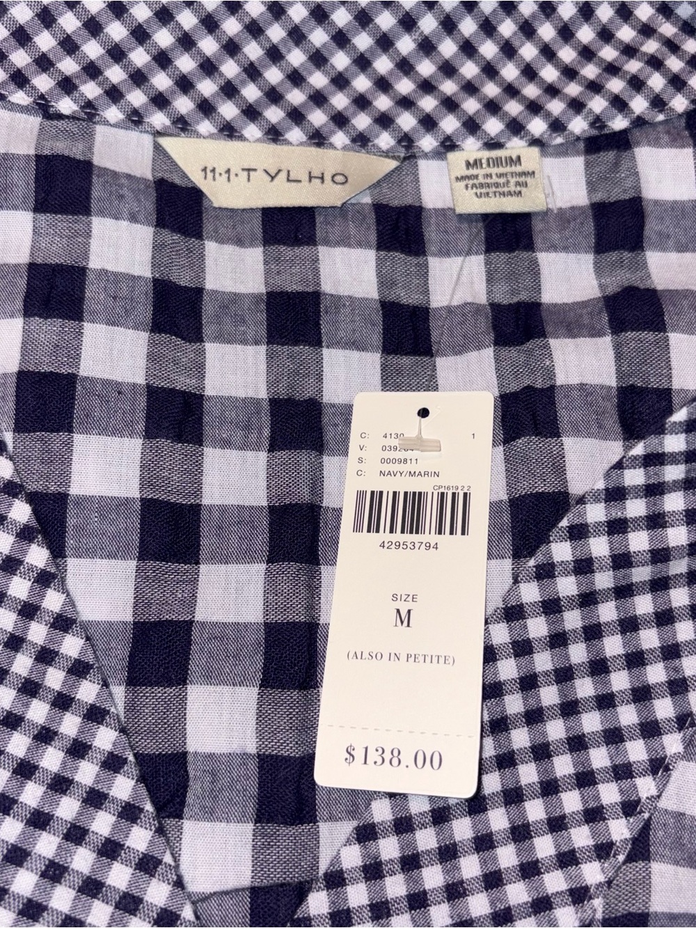 NWT Anthropologie 11 1Tylho Gingham Babydoll Dress Size Medium - Picture 8 of 9